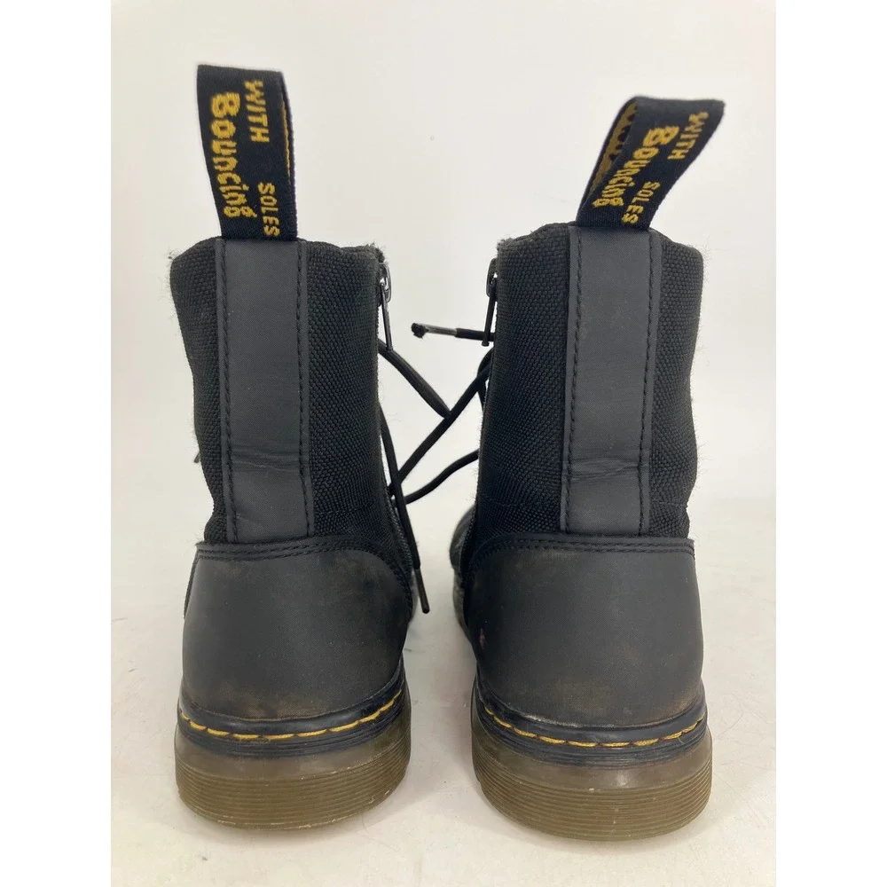 Dr. Martens Combs Y Combat Boots Mens 6 Womens 7 Black Good Canvas Zip Techwear